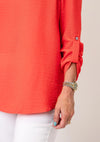 YEW V-Neck Blouse, Coral