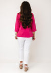 YEW Cropped Sleeve Jacket, Cerise Pink