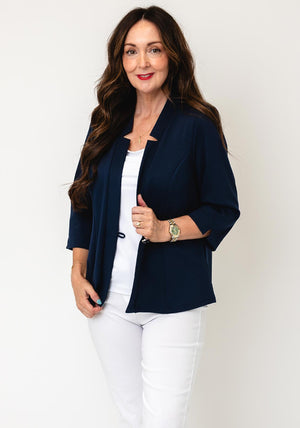 YEW Cropped Sleeve Jacket, Navy