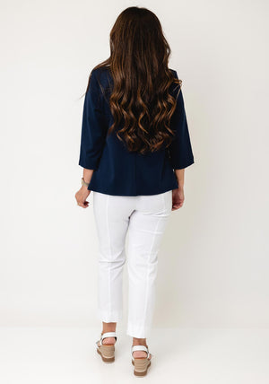 YEW Cropped Sleeve Jacket, Navy