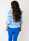 Yew Animal Print Round Neck Top, Teal
