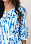 Yew Animal Print Round Neck Top, Teal
