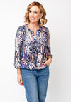 YEW Animal Print Round Neck Top, Blue