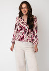 Yew Mixed Abstract Print Blouse, Pink Multi