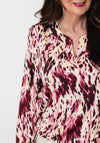 Yew Mixed Abstract Print Blouse, Pink Multi