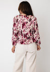 Yew Mixed Abstract Print Blouse, Pink Multi