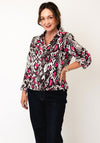 Yew Mixed Animal Print Blouse, Black Multi