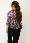 Yew Mixed Animal Print Blouse, Black Multi