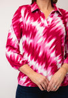 Yew Marble Print Collar Blouse, Pink & White