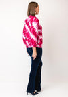 Yew Marble Print Collar Blouse, Pink & White