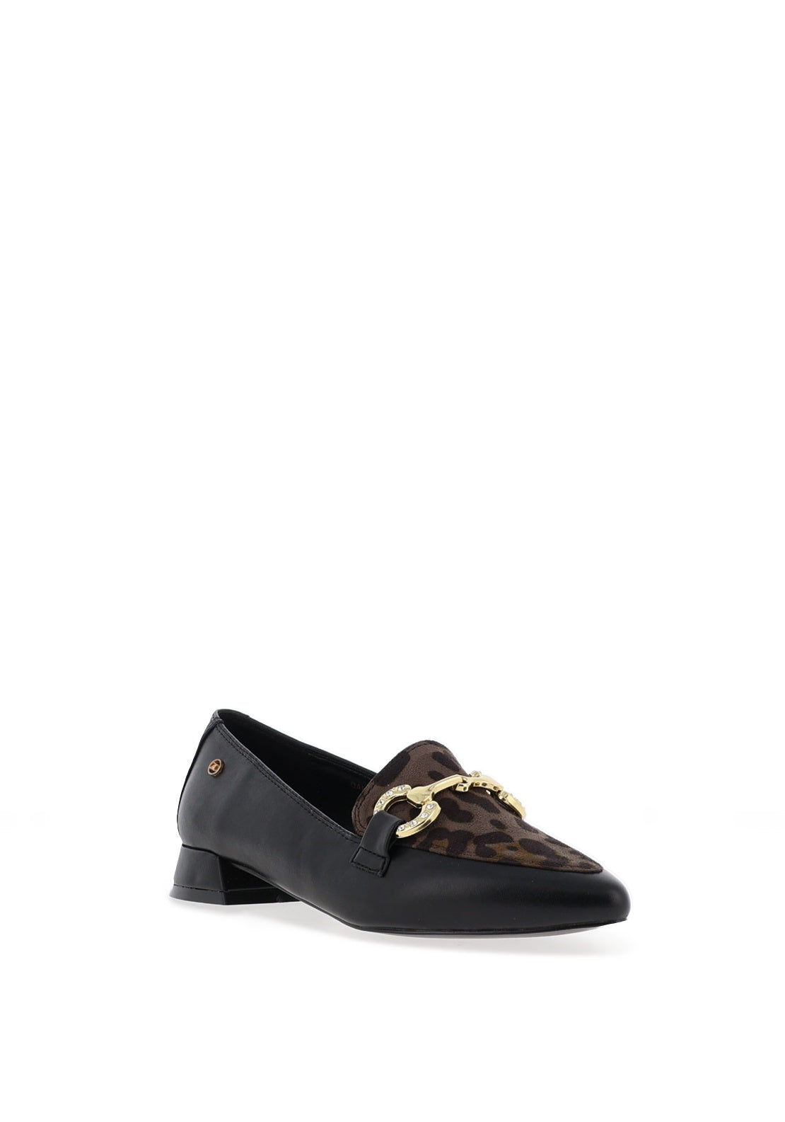 Zanni & Co Dalat Pointed Heeled Animal Loafers, Black