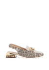 Zanni & Co. Diraz Sling Back Loafers, Natural Cheetah