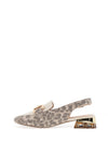 Zanni & Co. Diraz Sling Back Loafers, Natural Cheetah