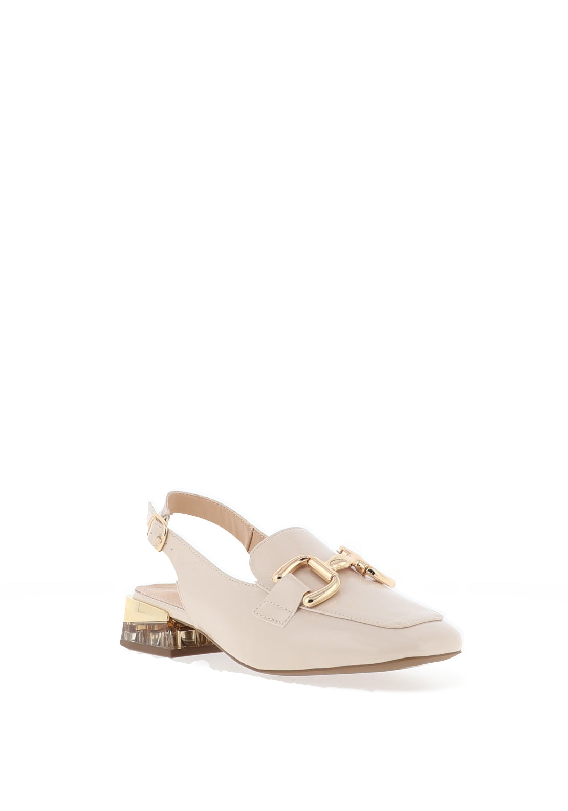 Zanni & Co. Diraz Sling Back Loafers, Cream Gloss