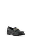 Zanni & Co Farkhor Gold Buckle Two Tone Loafers, Shimmer Charcoal Grey
