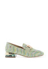 Zanni & Co. Laocai Printed Heeled Loafers, Aqua Zig Zag