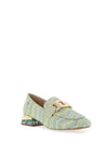 Zanni & Co. Laocai Printed Heeled Loafers, Aqua Zig Zag
