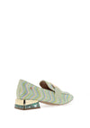 Zanni & Co. Laocai Printed Heeled Loafers, Aqua Zig Zag