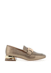 Zanni & Co. Laocai Printed Heeled Loafers, Burnt Topaz