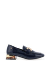 Zanni & Co. Laocai Faux Patent Heeled Loafers, Navy
