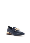 Zanni & Co. Laocai Faux Patent Heeled Loafers, Navy