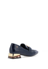 Zanni & Co. Laocai Faux Patent Heeled Loafers, Navy