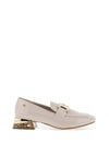 Zanni & Co. Laocai Faux Patent Heeled Loafers, Cream
