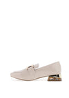 Zanni & Co. Laocai Faux Patent Heeled Loafers, Cream