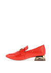 Zanni & Co. Laocai Printed Heeled Loafers, Poppy Red