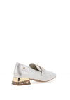 Zanni & Co. Laocai Metallic Heeled Loafers, Silver