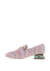 Zanni & Co. Laocai Printed Heeled Loafers, Violet Zig Zag