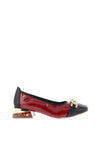 Zanni & Co. Mizukami Chain Link Patent Heeled Pumps, Red & Black