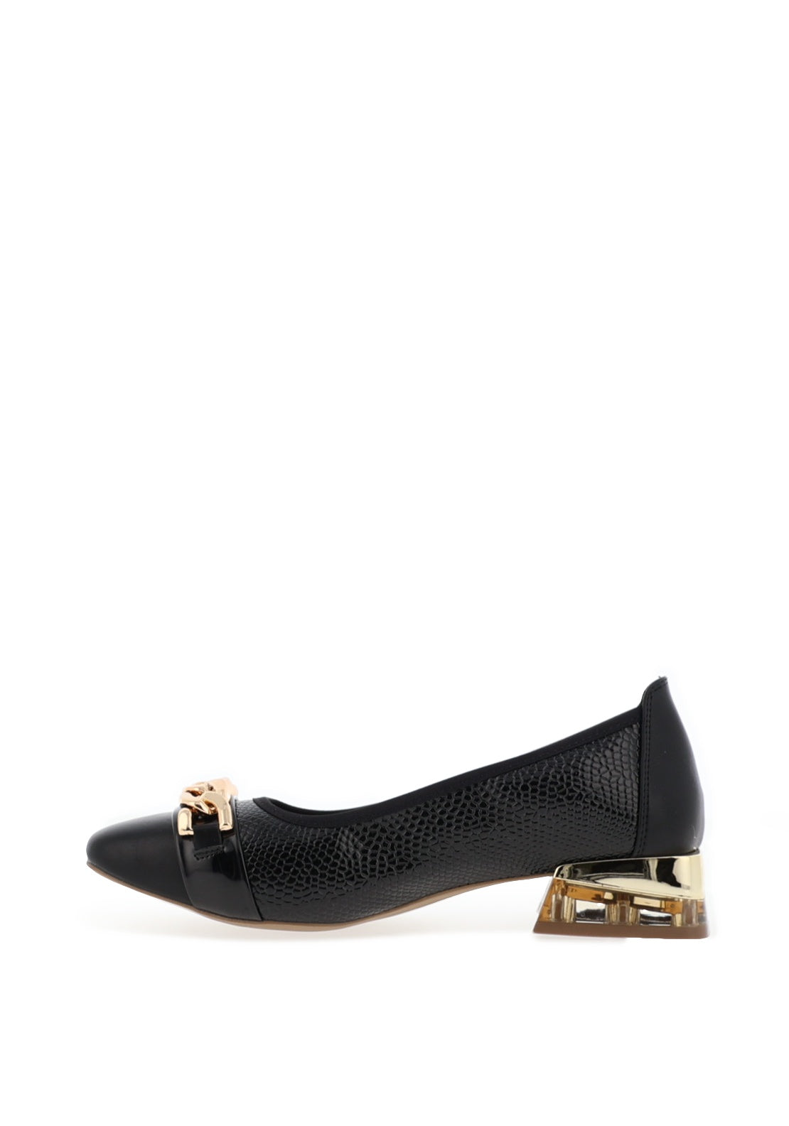 Zanni & Co. Mizukami Chain Link Heeled Pumps, Ink