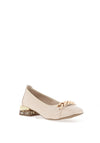 Zanni & Co. Mizukami Chain Link Heeled Pumps, Cream