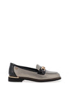 Zanni & Co Phan Thiet Gold Buckle Loafers, Metallic Grey