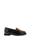 Zanni & Co Phan Thiet Gold Buckle Animal Loafers, Black Multi