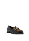 Zanni & Co Phan Thiet Gold Buckle Animal Loafers, Black Multi