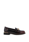 Zanni & Co Phan Thiet Gold Buckle Patent Loafers, Wine
