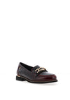 Zanni & Co Phan Thiet Gold Buckle Patent Loafers, Wine