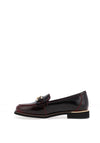 Zanni & Co Phan Thiet Gold Buckle Patent Loafers, Wine