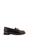 Zanni & Co Phan Thiet Gold Buckle Patent Loafers, Brown