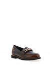 Zanni & Co Phan Thiet Gold Buckle Patent Loafers, Brown