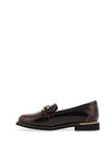 Zanni & Co Phan Thiet Gold Buckle Patent Loafers, Brown