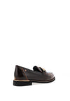 Zanni & Co Phan Thiet Gold Buckle Patent Loafers, Brown