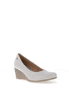 Zanni & Co. Ruwais Faux Leather Wedge Shoes, White