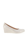 Zanni & Co. Ruwais Faux Pearl Leather Wedge Shoes, Neutral Pearl
