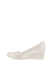 Zanni & Co. Ruwais Faux Pearl Leather Wedge Shoes, Neutral Pearl