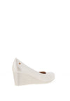 Zanni & Co. Ruwais Faux Pearl Leather Wedge Shoes, Neutral Pearl