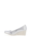 Zanni & Co. Ruwais Faux Metallic Leather Wedge Shoes, Silver
