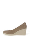 Zanni & Co. Sila Patent Wedge Shoes, Mocha